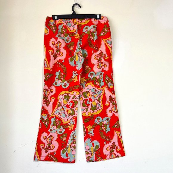 NEW Free People Retro Flare Printed Boho Pants, Size 4 - Picture 9 of 14